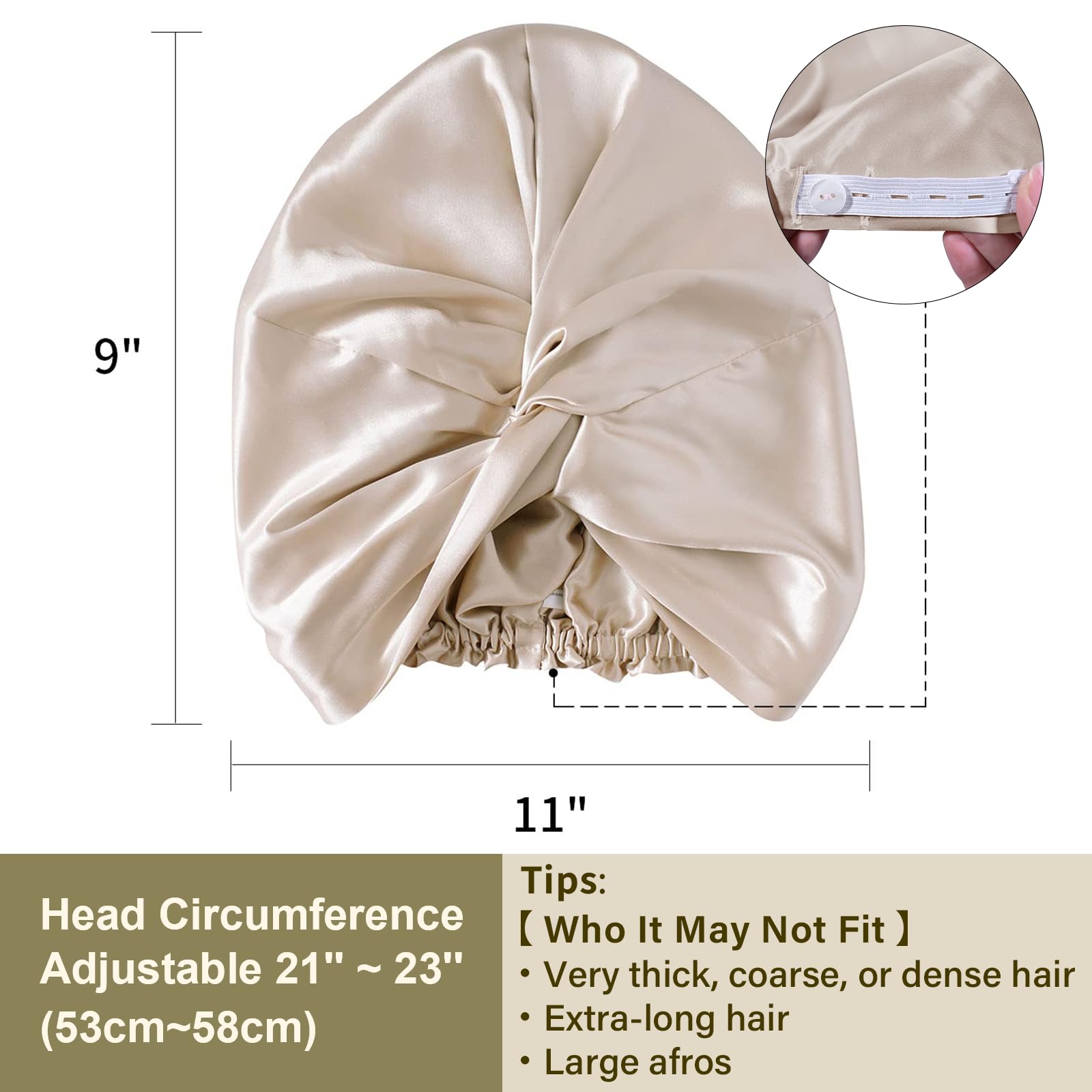 Gorro zimasilk seda anti-frizz para reducir enredos al despertar