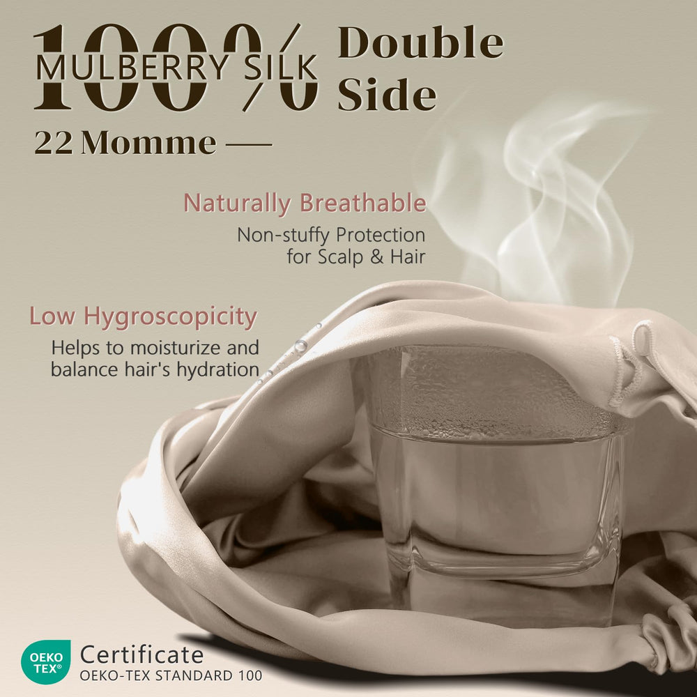 Gorro crema de seda zimasilk para dormitorio, descanso cómodo