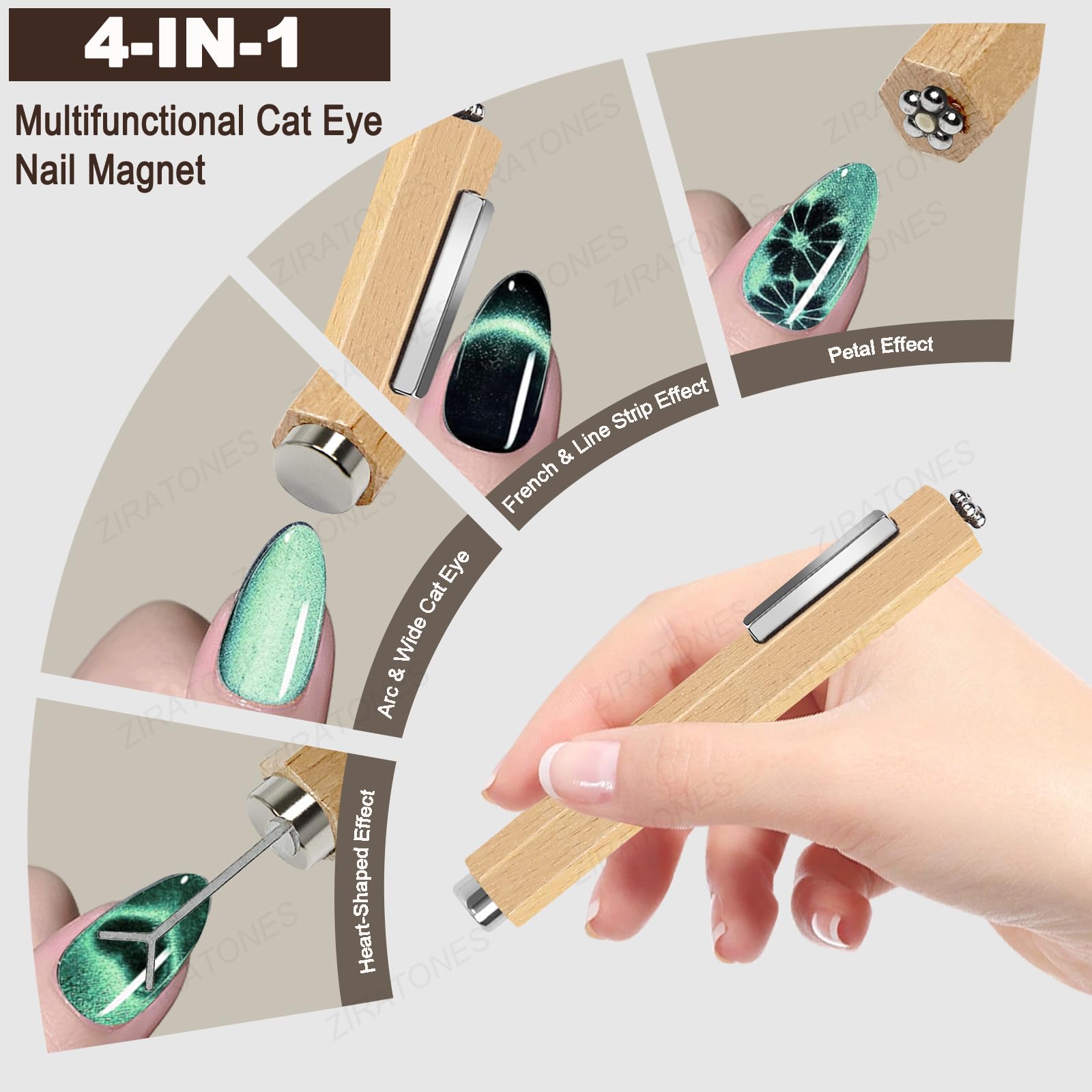 ZIRATONES herramienta en forma de Y para corazones en uñas