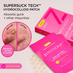 ZitSticka GOO GETTER body patch applied on skin for quick coverage.