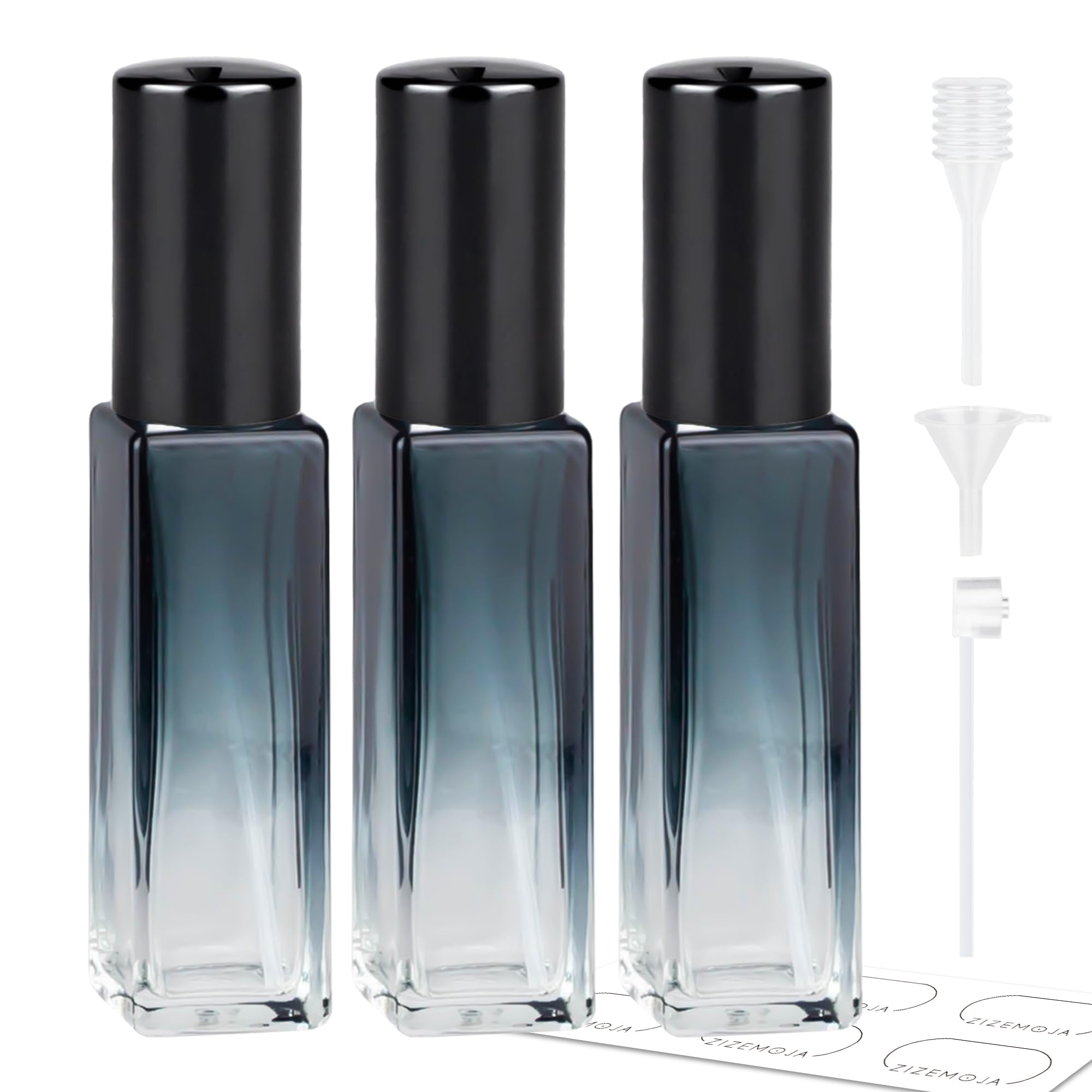 Botella ZIZEMOJA 10 ml con gradiente azul-negro para viaje