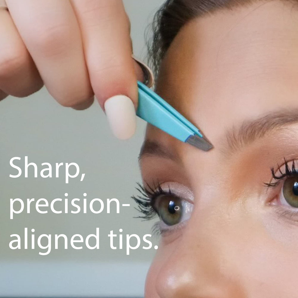Pinzas Zizzili Basics con tapa protectora para mantener puntas afiladas.