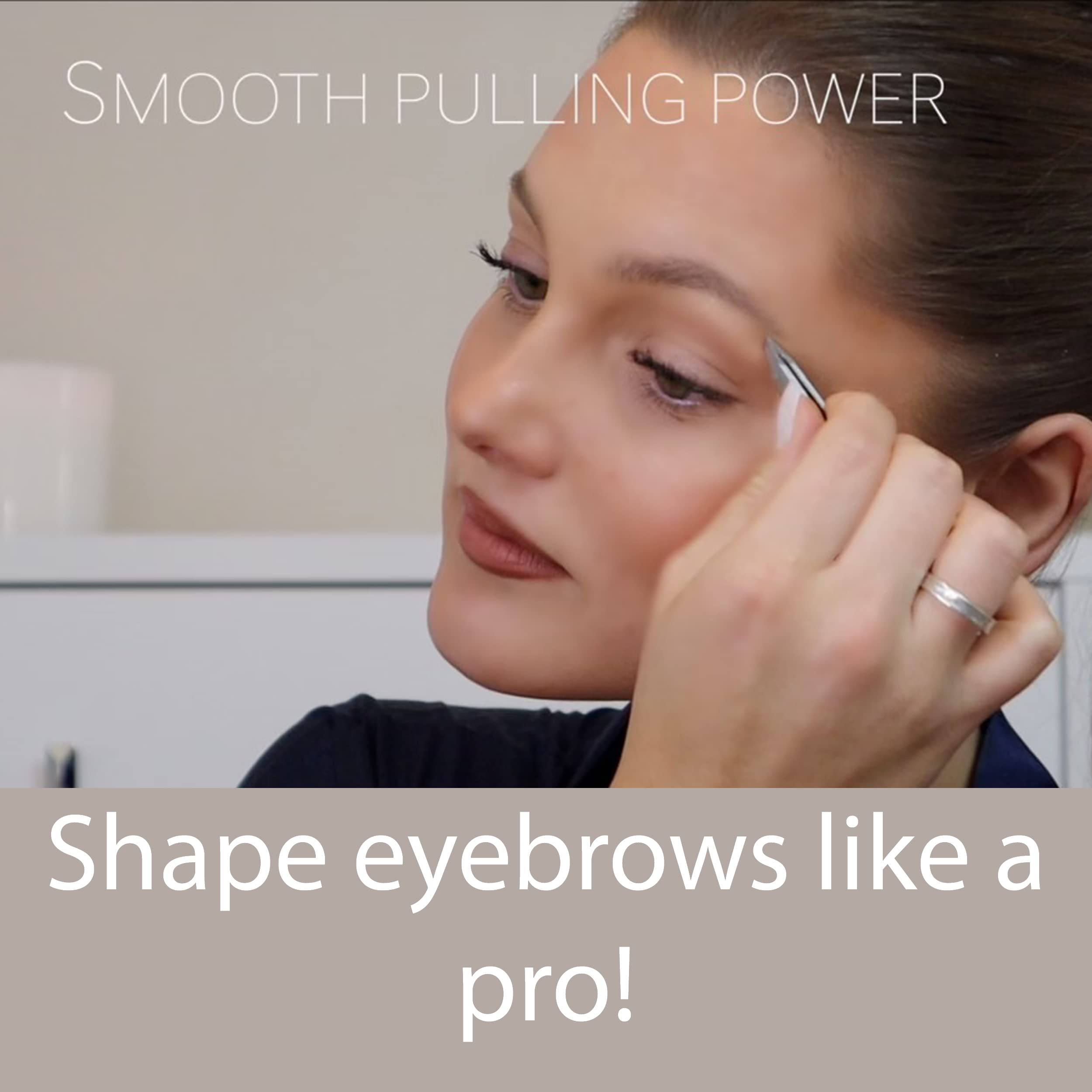 Pinzas Zizzili Basics con puntas inclinadas para definición precisa de cejas.