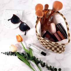 ZLFSRQ bolso maquillaje cuadros pequeno, perfecto como estuche de lapices.