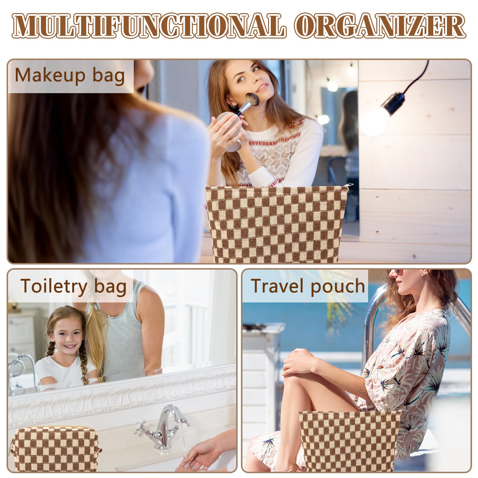 ZLFSRQ estuche para pinceles cuadros, mantiene tus accesorios de belleza ordenados.