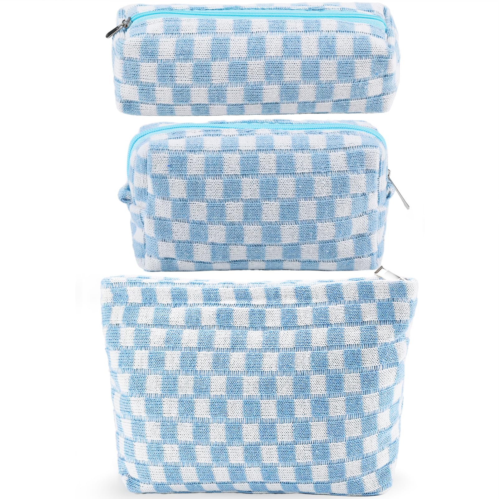 ZLFSRQ set de tres neceseres a cuadros, ideal para viaje y organización diaria.