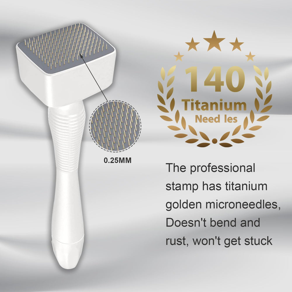 ZMSDBY Derma Stamp in use on the face for precise, targeted care.
