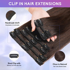 Extensiones color marrón oscuro ZNXDJXE para look natural