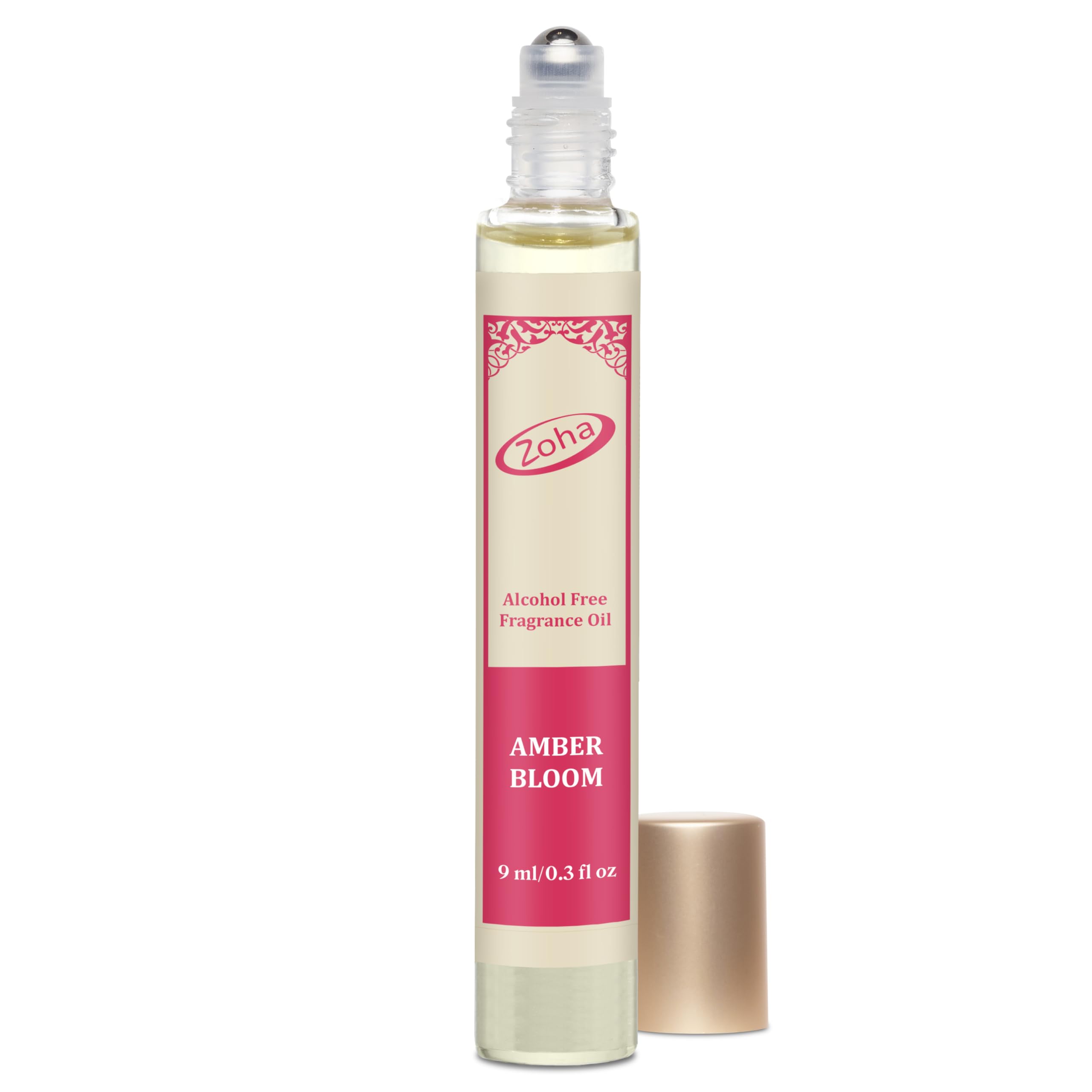 Zoha Ámbar Flor frasco de 9 ml para llevar y perfumar a diario.