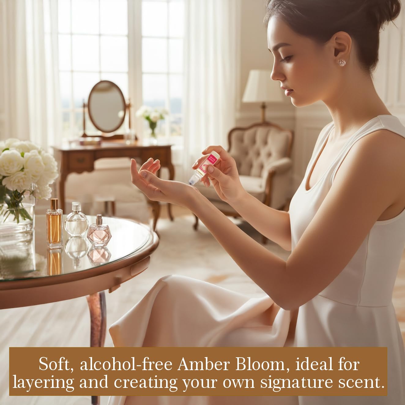 Zoha Amber Bloom: aceite perfumado natural para layering sin alcohol
