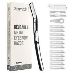 ZOMCHI afeitado cejas mango-metálico para control preciso