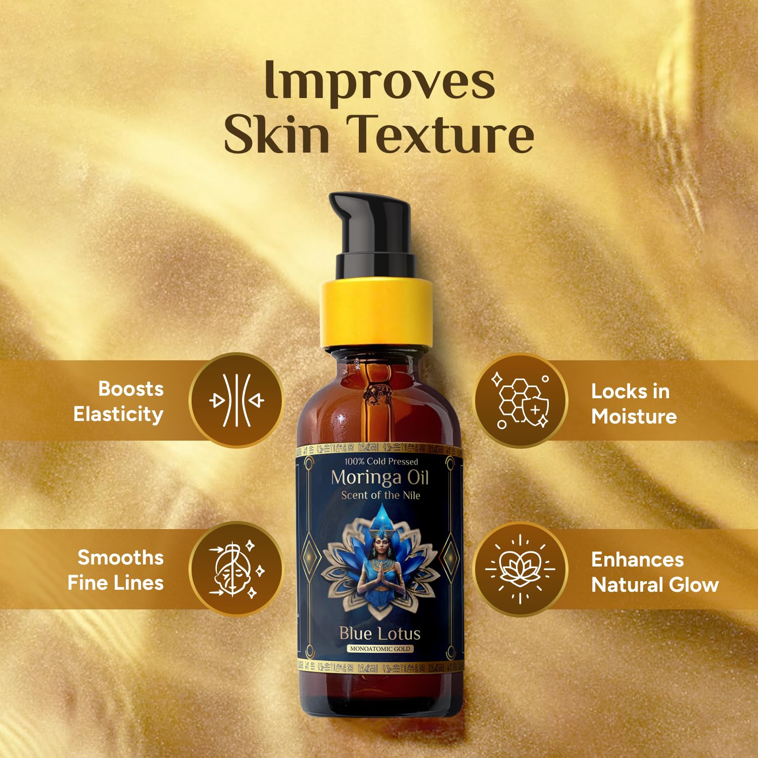 ZP.TECH rostro hidratado con aceite de moringa y loto azul.