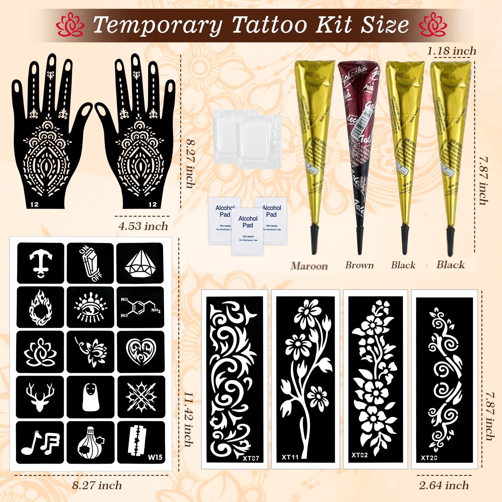 ZPTYCHZ tintas granate y negro para tatuaje temporal de alto impacto.