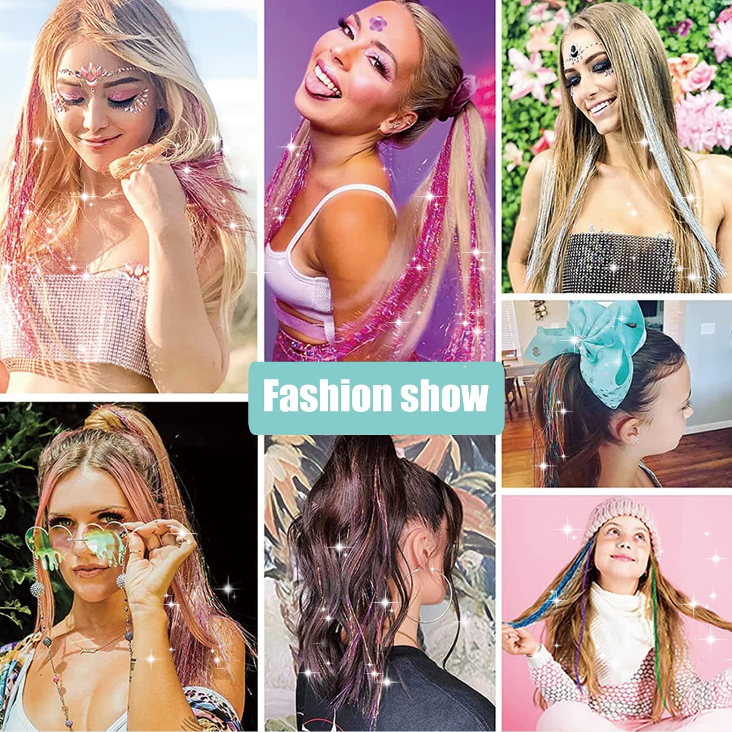 Zuolabty tinsel para cabello, colores brillantes que capturan la luz en cualquier look