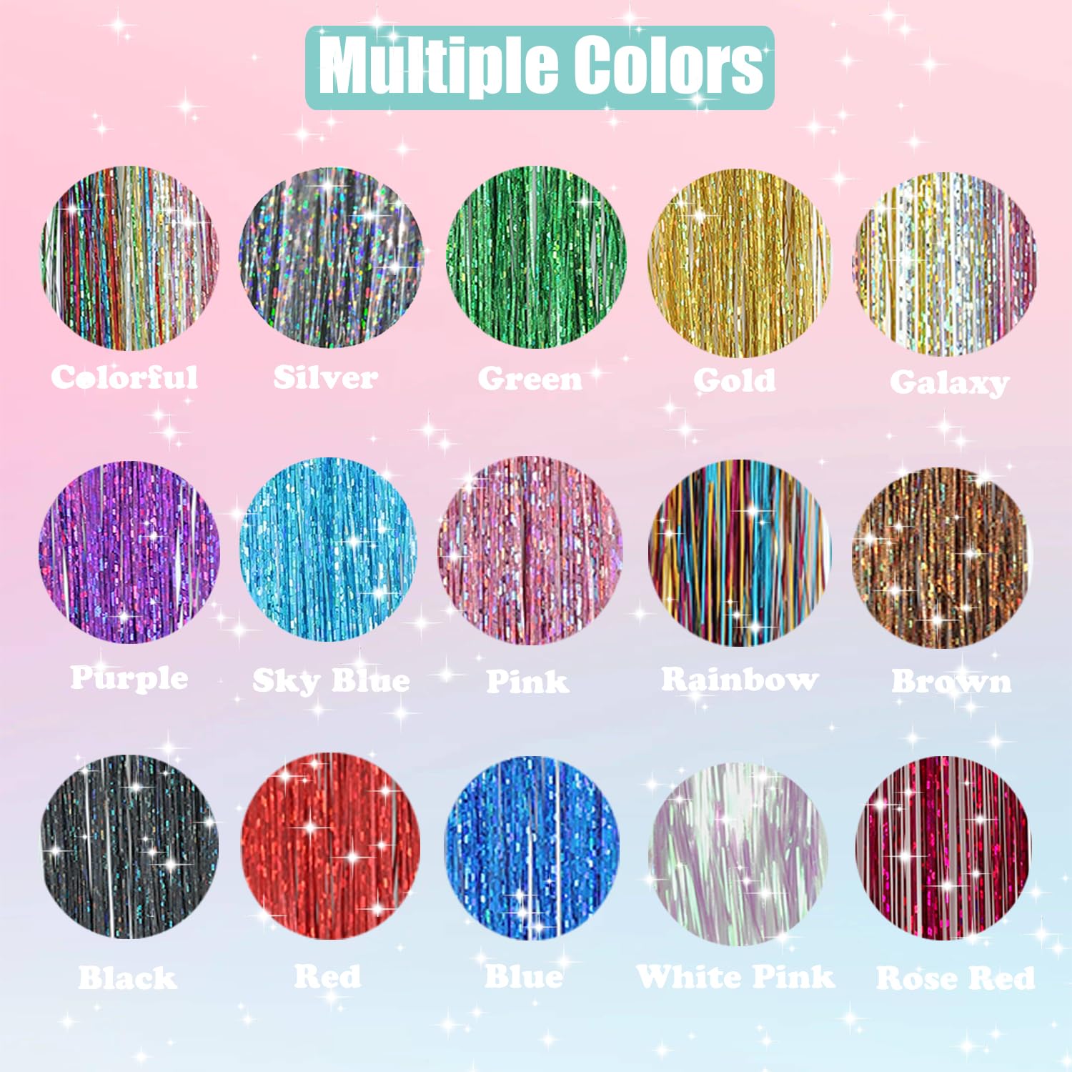 Zuolabty tinsel para cabello, ideal para fiestas bodas y eventos