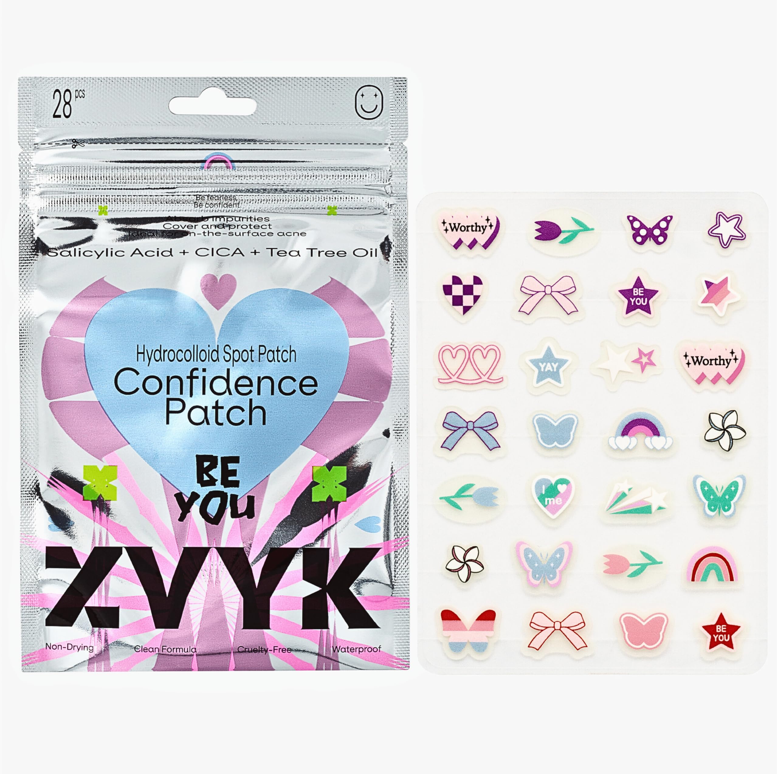 Parche ZVYK con diseño corazón para espinilla, expresión personal y cobertura rápida