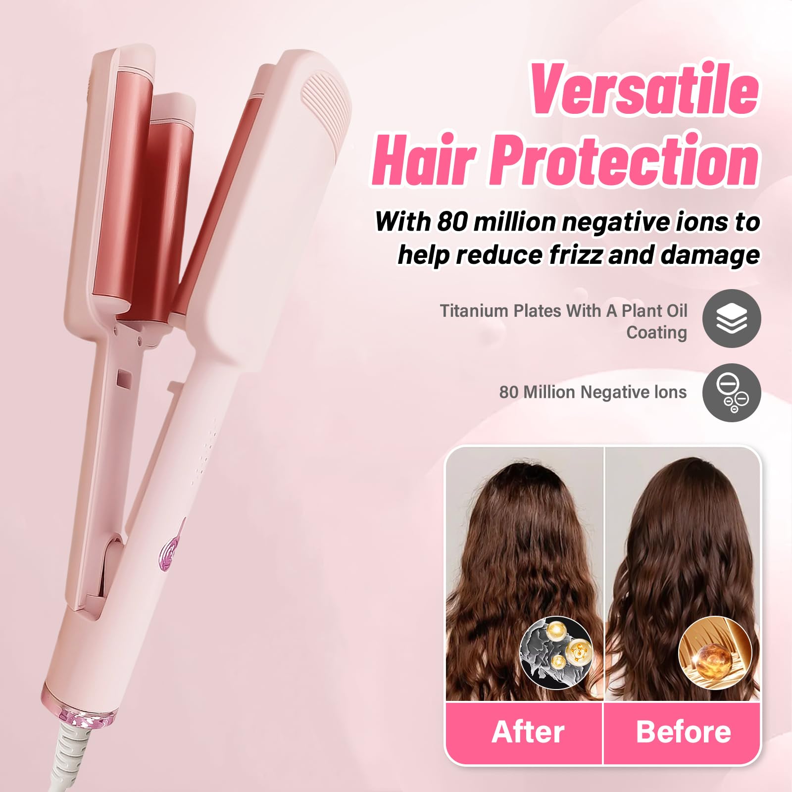 ZWIKAGEF Deep Beach Waver acabado rosa para looks modernos