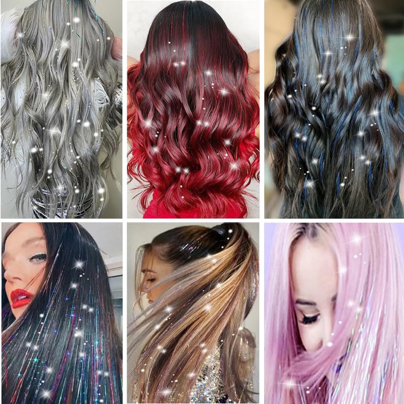 ZYXQZYX cintas brillantes para cabello, fácil fijación sin daño.