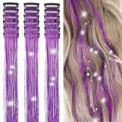 Kit de tinsel capilar ZYXQZYX con 18 piezas para peinados brillantes.